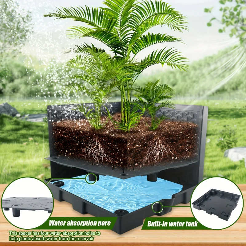 44.81-inch Tomato Planting Box with Climbing Frame Self-Watering Trapezoidal Support for Climbing Plants Special for Courtyard B