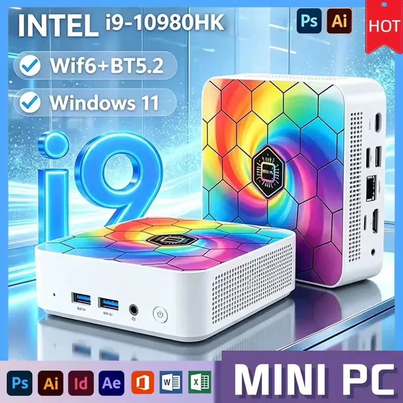 Core I9 10980HK Multifunctional Mini Laptop Win11 Pro 32GB RAM 1TB/2TB SSD 4K HD WiFi6 BT5.2 Office Game Study Notebook