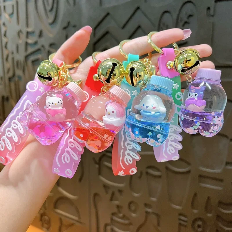 

Kawaii Sanrio аниме My Melody Kuromi жидкий зыбучий песок брелок очаровательный мультяшный Hello Kitty рюкзак аксессуары Подарки