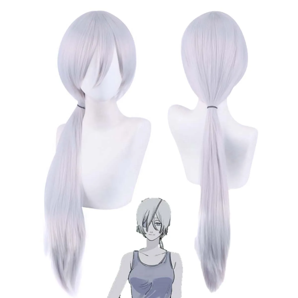 

Парик Chainsaw Man Quanxi с прямой челкой, термостойкий, из синтетических волос