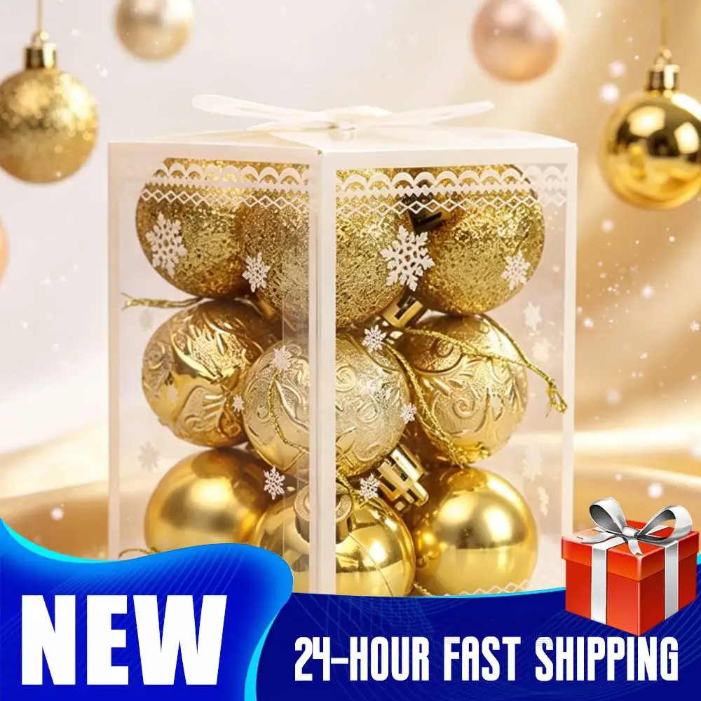 12-72Pcs Christmas Ball Ornaments 4cm Xmas Tree Balls Hanging Pendant Christmas Decorations Holiday Party Supplies Home Decor
