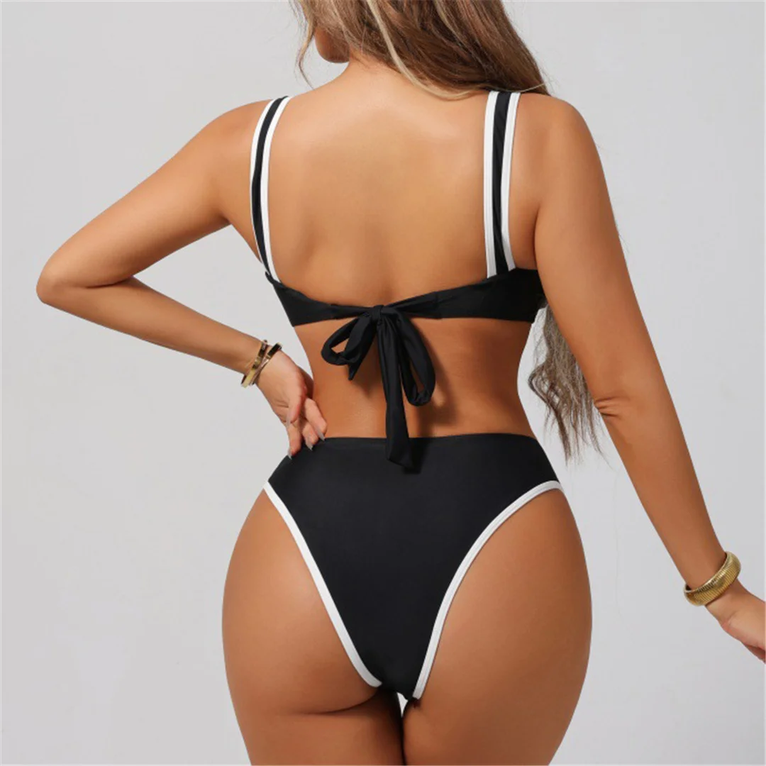 S - XL Zweiteiliger Bikini mit Metallstern-Applikationen, Damen-Badeanzug, Badebekleidung, brasilianischer Badeanzug, Badeanzug V7432 – Detail 5