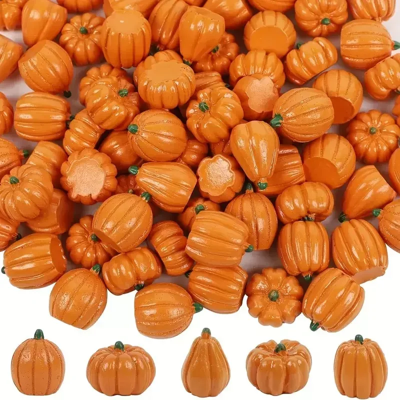 30/50 Pieces Mini Pumpkin Autumn Decoration, 1 Storage Organza Bag for DIY Home Interior Halloween Decoration Autumn Decoration