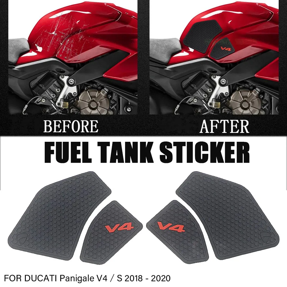 For Ducati Sticker V4 Panigale V4S Streetfighter V4 S 2018-2021 Black RubberFuel Tank Grip Pad Genuine Ducati Fuel Tank Grip Pad