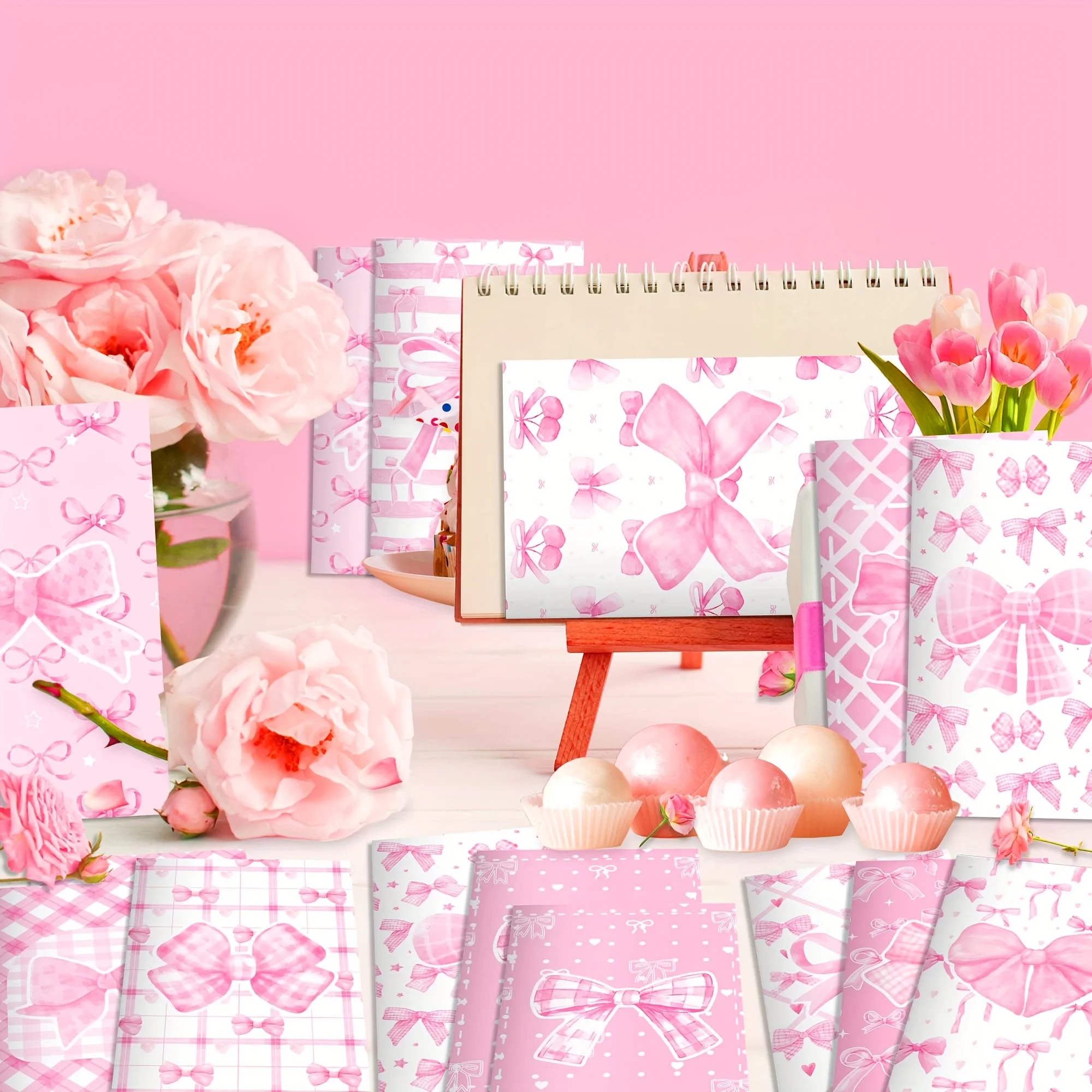6/12 Stück Mini-Notizbücher mit rosa Schleife, tragbares Notizbuch, Geschenk für Mädchen, Tagebuch, Notizblock, Belohnungsgeschenk, Geburtstagsgeschenk, Büro- und Schulbedarf – Detail 5