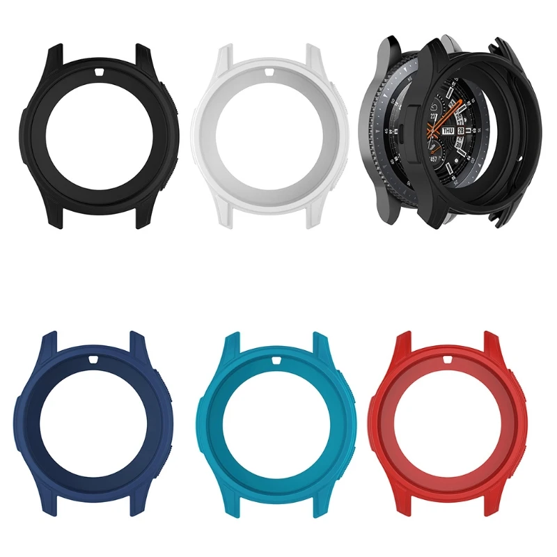 Silicone Soft Shell Protective Frame Case Cover Skin For Samsung Galaxy Watch 46mm Gear S3 Frontier