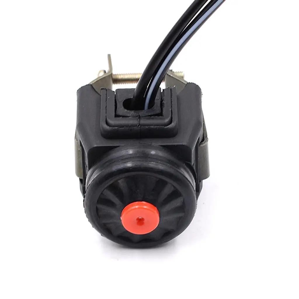 Handlebar Horn Switch on Off Momentary Kill Switch Red Push Button Copper Wire for Starter Light Control