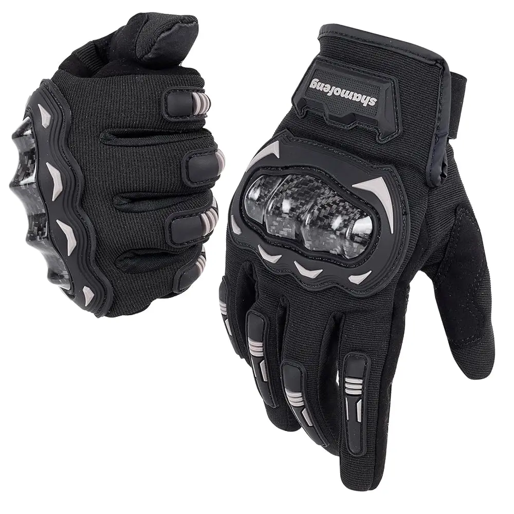 

Мотоциклетные перчатки для мужчин и женщин с сенсорным экраном и защитой костяшек пальцев из углеродного волокна для мотокросса, квадроциклов, UTV, BMX, мотоциклов.