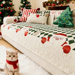 Winter Christmas Style Sofa Towel Soft Smooth Sofa Mat Covers for Living Room Home Anti-slip Couch Cover Funda Sofá Impermeable