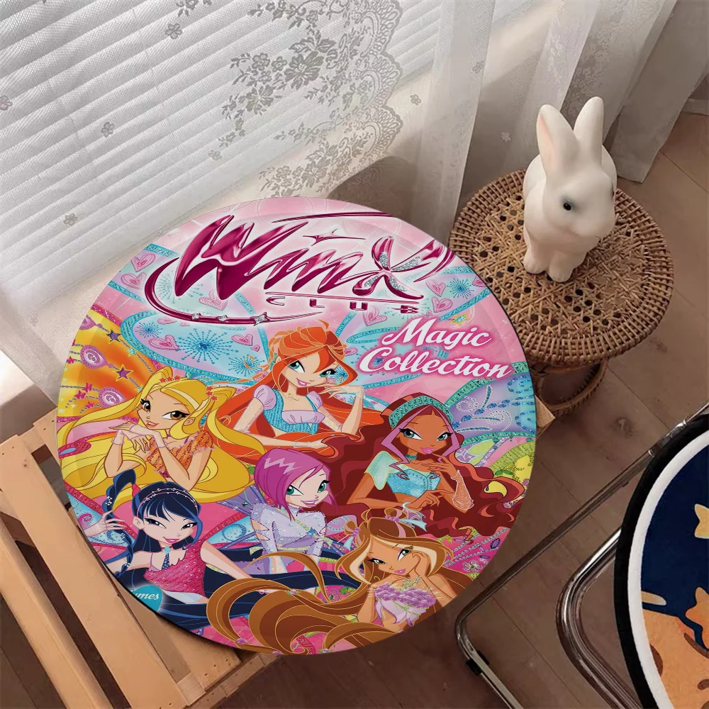 GirlS Cartoon W-Winx Nordic Printing Dining Chair Cushion Circular Decoration Seat For Office Desk Cushion Pads