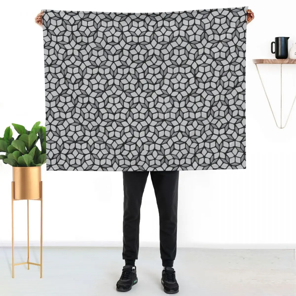 Penrose tiling pattern Throw Blanket Soft Plush Plaid Picnic Sofa Sofa Quilt Soft Beds Giant Sofa Blankets