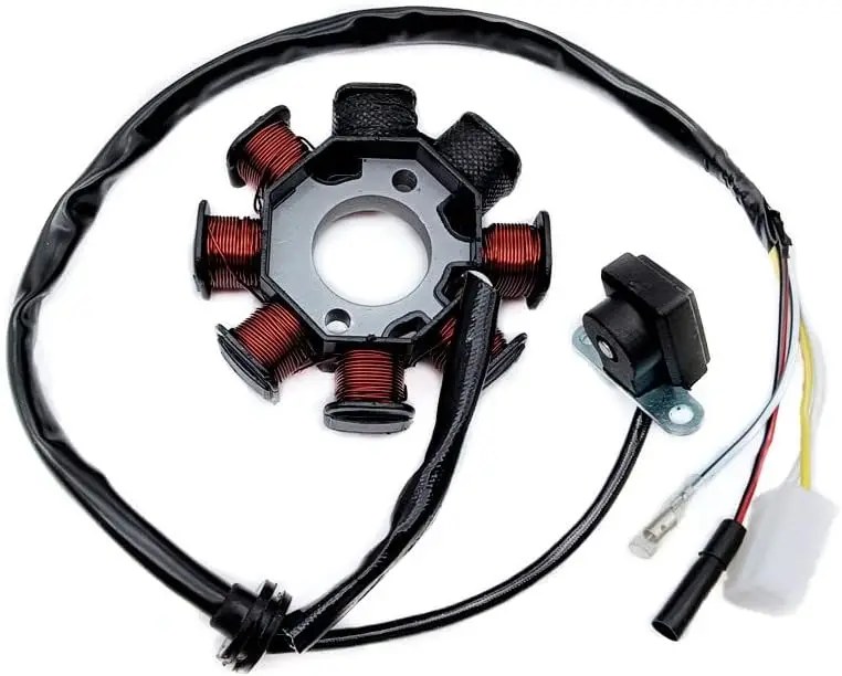 Estator magnético de doble encendido, 4 cables CA, 8 polos para motor GY6, 50cc, 80cc, 100cc, Scooter, ciclomotor, ATV, Sunl, Coolsport, Kazuma Sunl, NST