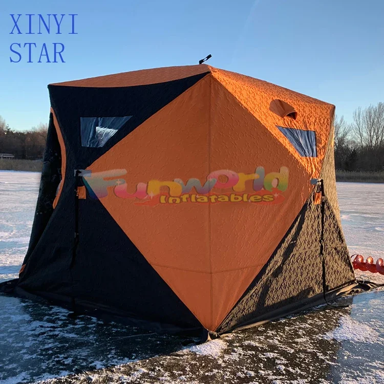 Portable outdoor waterproof tent windproof warm quick open large aluminum winter ice fishing camping made oxford