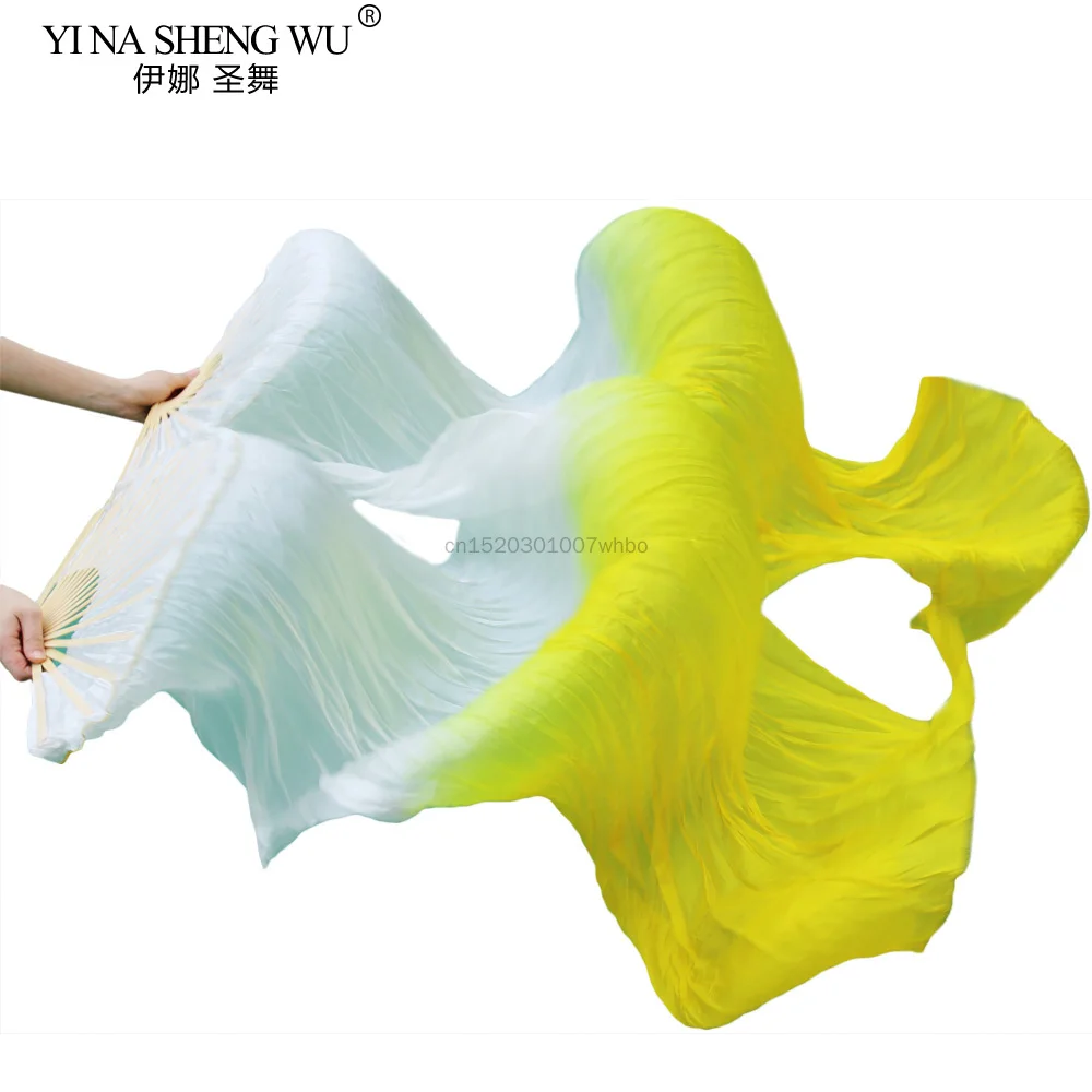 الإناث عالية الجودة الحجاب الحرير الصيني مراوح الرقص زوج من مراوح الرقص الشرقي رخيصة الساخن بيع الأبيض + الأصفر