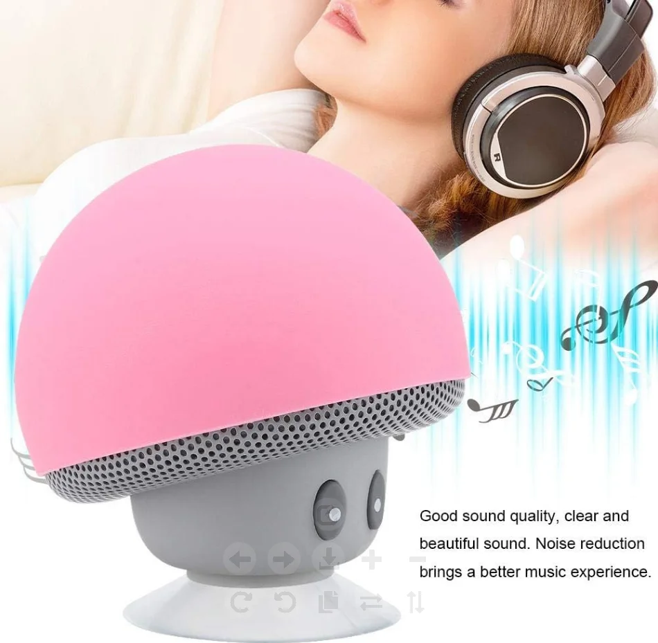 High Quality Wireless Bluetooth Speaker Mushroom Subwoofer With  Suction Cup Function Suitable for Cycling  Picnic Outdoor