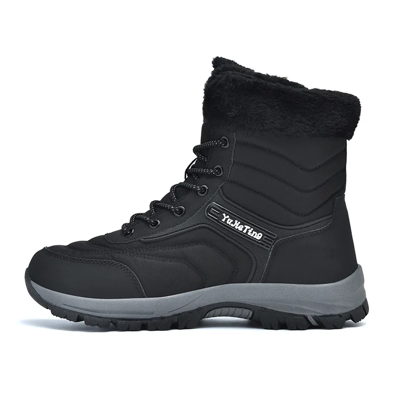 Snow boots men's winter warm boots men's and women's velvet cotton shoes warm men's boots mid top high top shoes