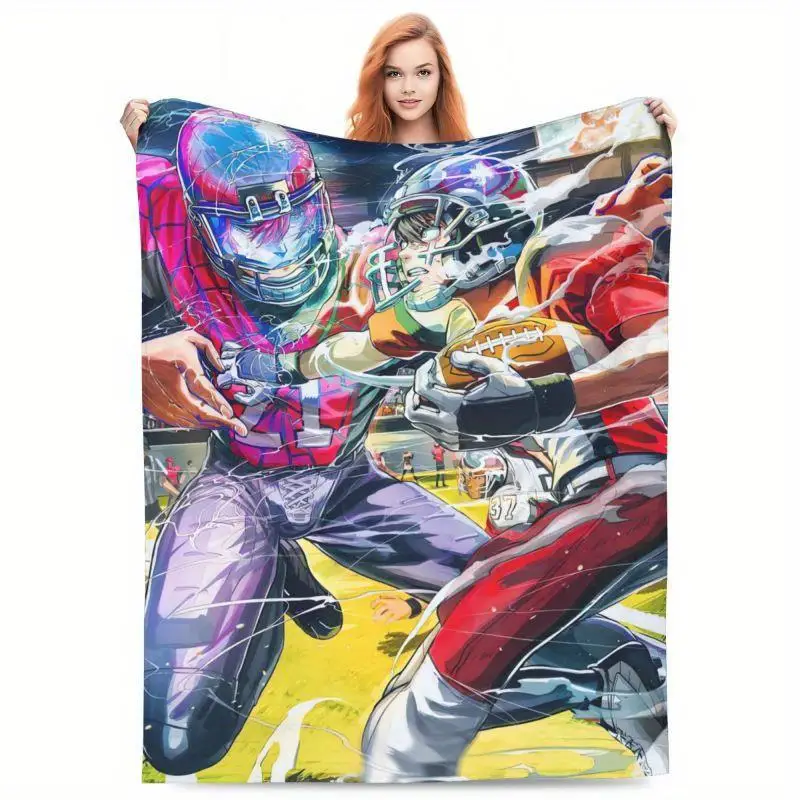 Giant Sports Blanket Throw Football Game Day Cover 150x200cm Couch Fleece Blanket Gift for NFL Fans