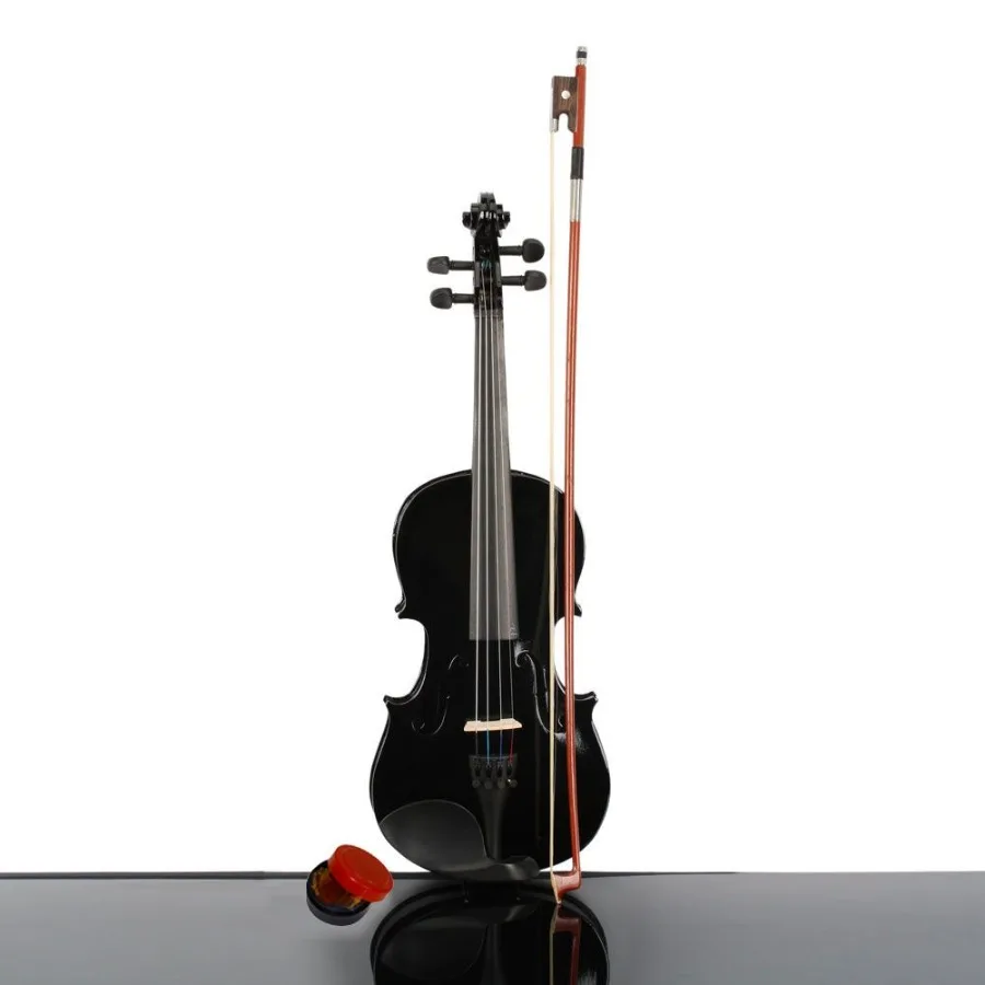 New 3 4 Acoustic Violin Case Bow Rosin Black