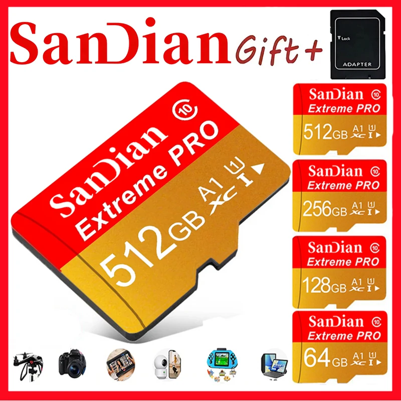 Memory Card 128GB 64GB 32GB Lightweight Micro TF SD Card V90 SD Cards TF Cards Temperature Proof for Speaker/Smart TV/PC/Tablet