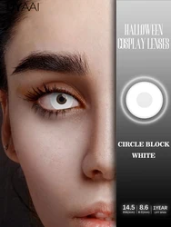 UYAAI Cosplay White Lenses Anime Black Eye Color Lens Halloween Vampire Lenses Cosmetics Colorful Multicontacts Red Lenses