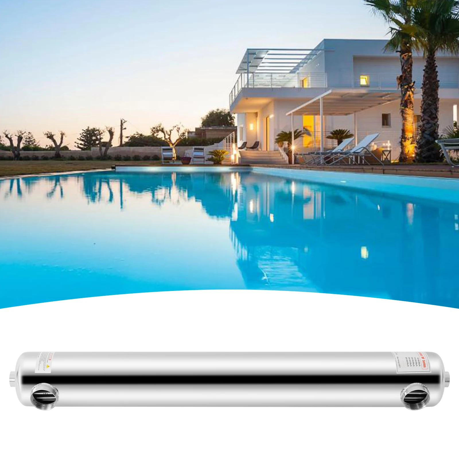 

Теплообменник высокой мощности для бассейна мощностью 120 кВт, стандартный интерфейс FPT 1 "+ 2", для больших коммерческих бассейнов и спа-центров