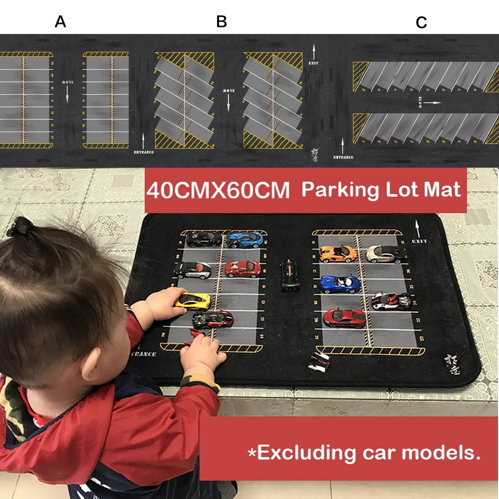 1:64 Car Mat Road Scene Accessory Parking Lot Mat for Diecast Vehicle Model Toy Display Mouse Pad Table Mat