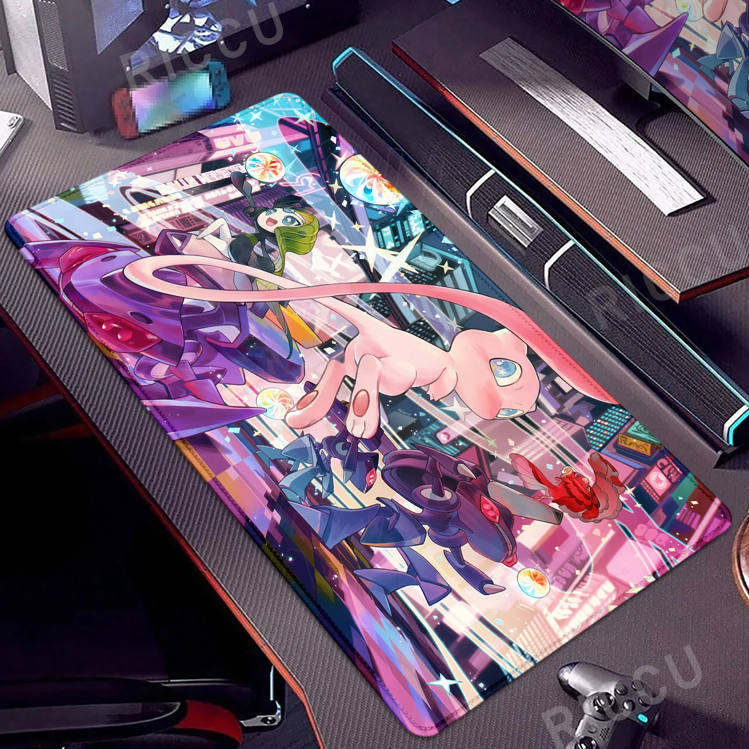 Genesect Mouse Pad Laptop Desk Mat Anime Pc Accessories Large Mousepad Pokemon Playpad Gamer Extended Rubber Lock-Edge Deskpad