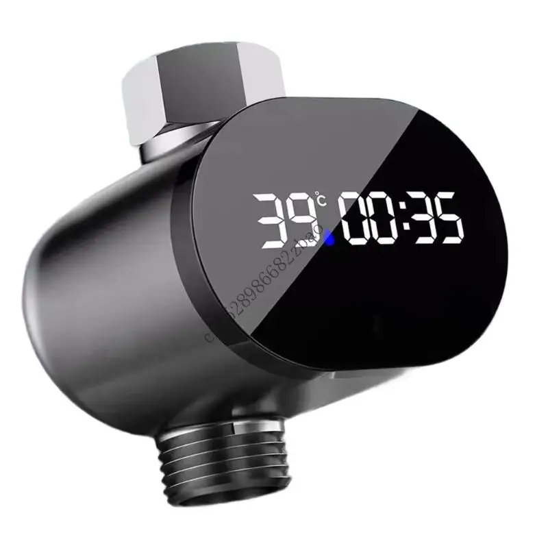 H7EA Universal DN15 Compatible LED Water Temperature Display Timer Easy installs for Most Home Shower Systems Safety Focused