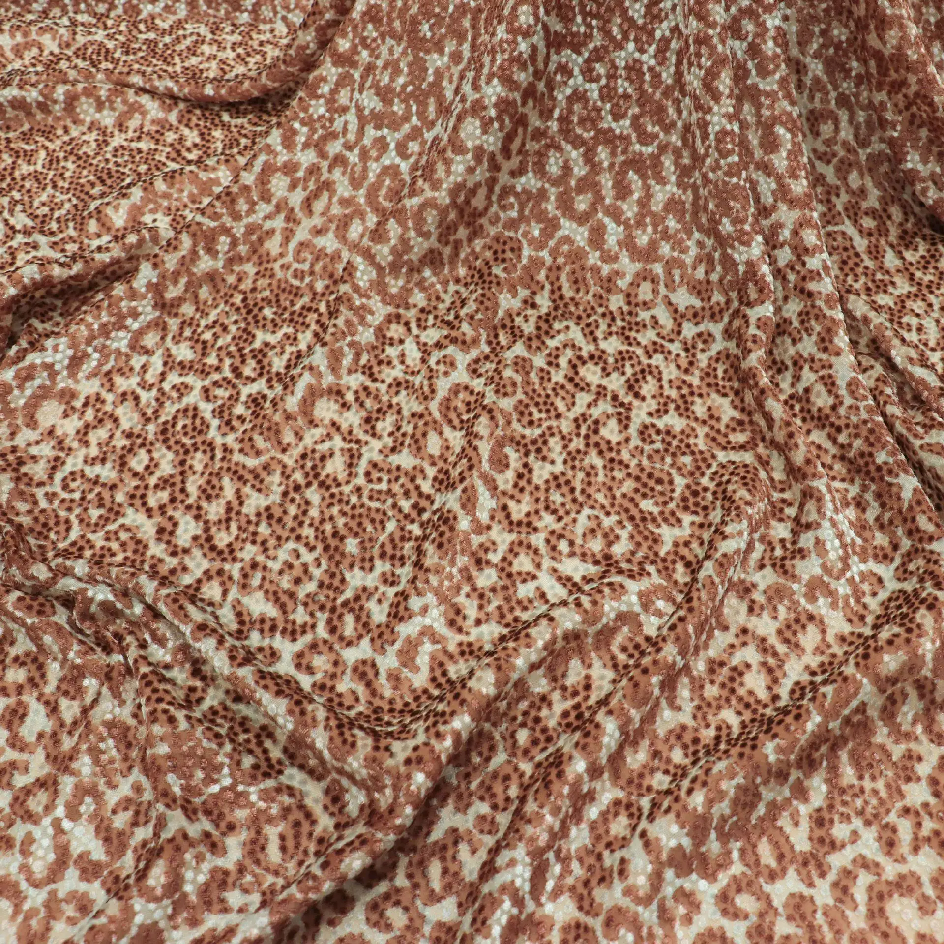 Solid Silk Devore Velvet Designer Fabric with Delicate Burnout for Runway Making and Modern Atelier Collections