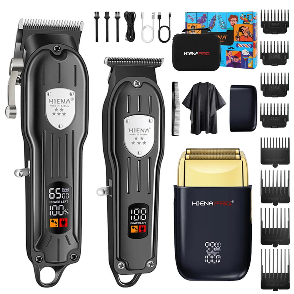 

HIENA Hair Clippers 1200mah Powerful Battery Electric hair Trimmer Professional barber hair cutting machine Cordless clippers