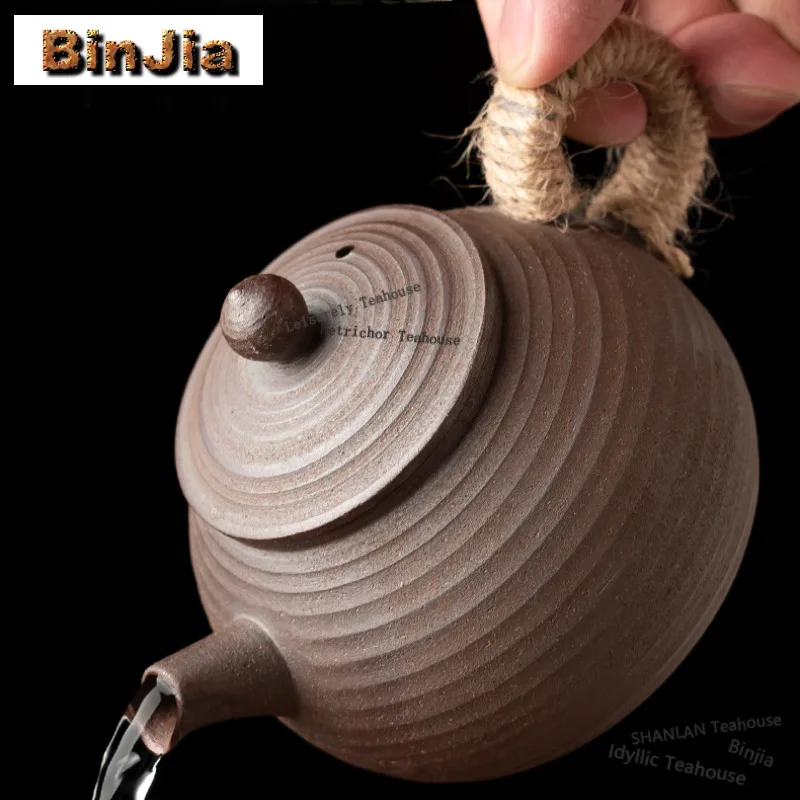 250ml Coarse Pottery Teapot Handmade Tea Infuser Pot Household Tea Maker Kettle With Filter Chinese Tea Tea Ceremony Decoration