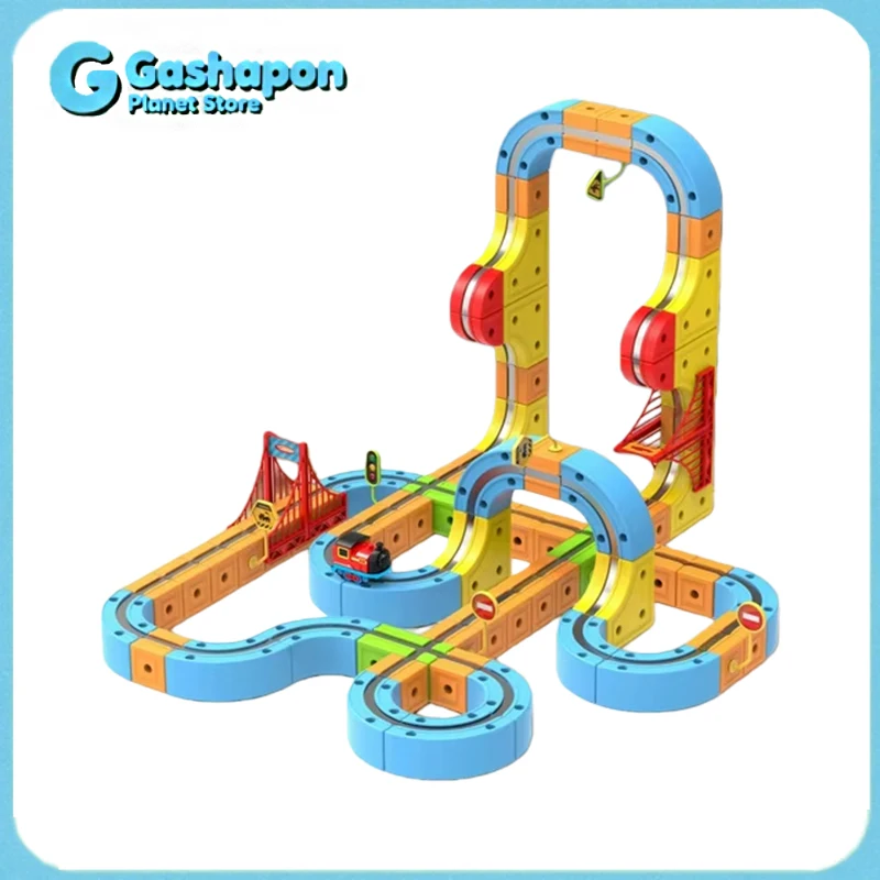 Juego de tren de levitación magnética para niños de 6 años y más, modelo de cubo de montaje 3D DIY, juguete con coches eléctricos, regalo educativo de cumpleaños