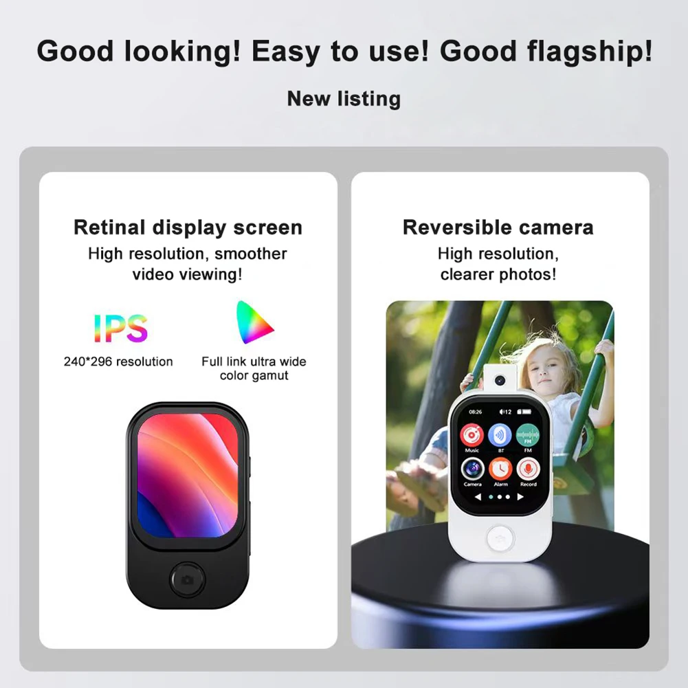 เครื่องเล่น MP3 พร้อมกล้องเครื่องเล่นเพลงหน้าจอสัมผัสขนาด 2.01 นิ้วพร้อม BT 5.4 สําหรับกีฬา/วิ่ง/ขี่จักรยาน/ออกกําลังกาย