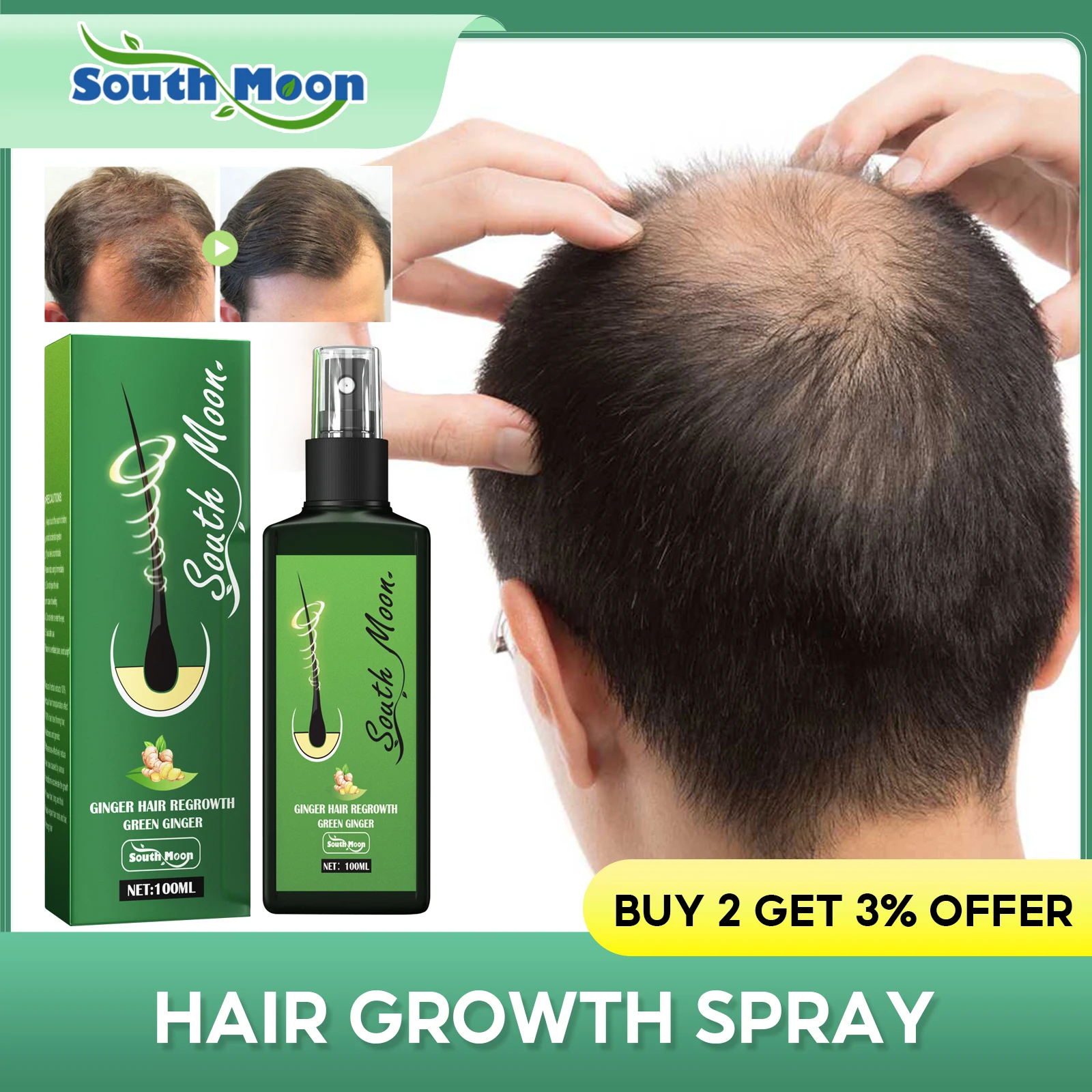 Fast Hair Growth Spray Treatment Seborrheic Alopecia Follicle Rise Hairline Prevent Baldness Dense Scalp Care Hairs Loss Serum