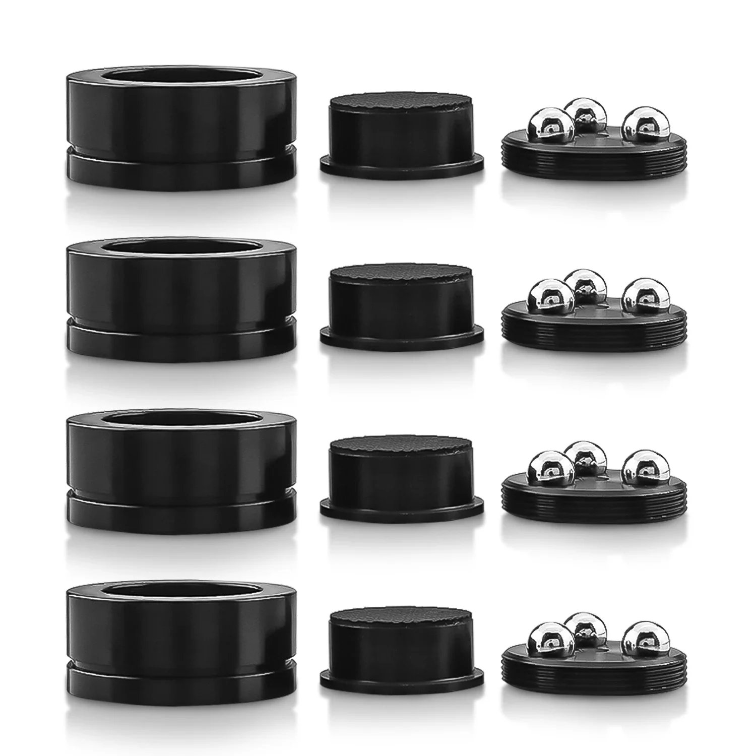 4PCS HIFI Audio Speaker Stand Feet Amplifier Steel Ball Scroll Anti-Shock Absorber Foot Feet Nail Pad Vibration Base Black