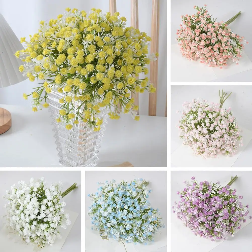 

7 Bundles Baby's Breath Artificial Flower Faux Silk Gypsophila Flower Bouquet for Wedding Party Home Garden Decoration