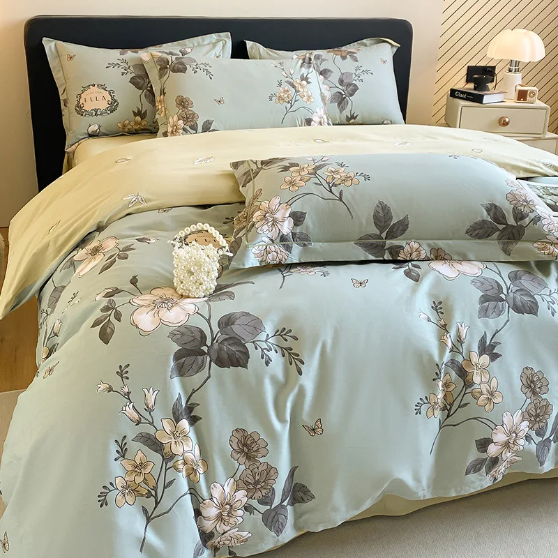 

Customizable cotton four-piece spring and summer bedding sheets quilt cover mattress student dormitory