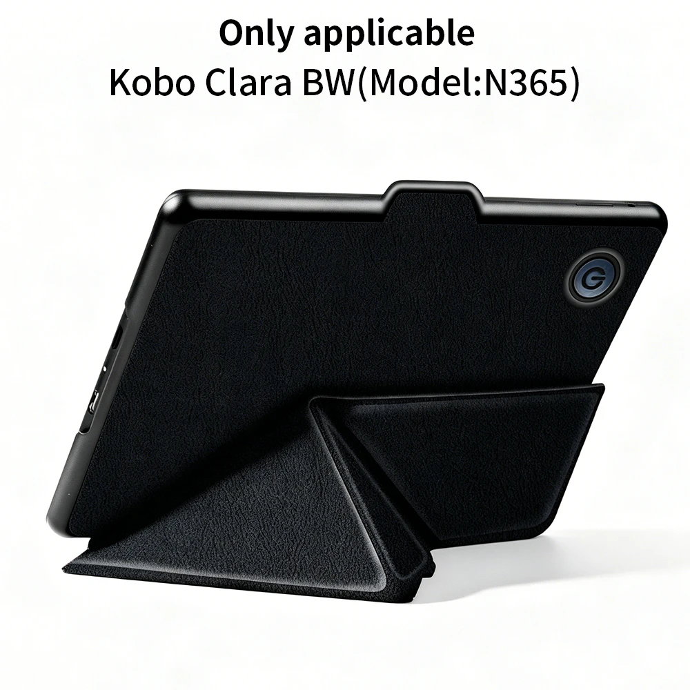 PU Leather Folio Case For Kobo Clara BW N365 6in E-Reader Fold Stand Magnetic Sleep Wake Anti-Drop Protective Cover