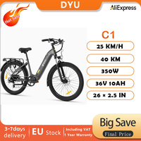 DYU C1 26 inch City Electric Bike 350W 48V 10AH battery maximum range 65KM  Front and rear brakes