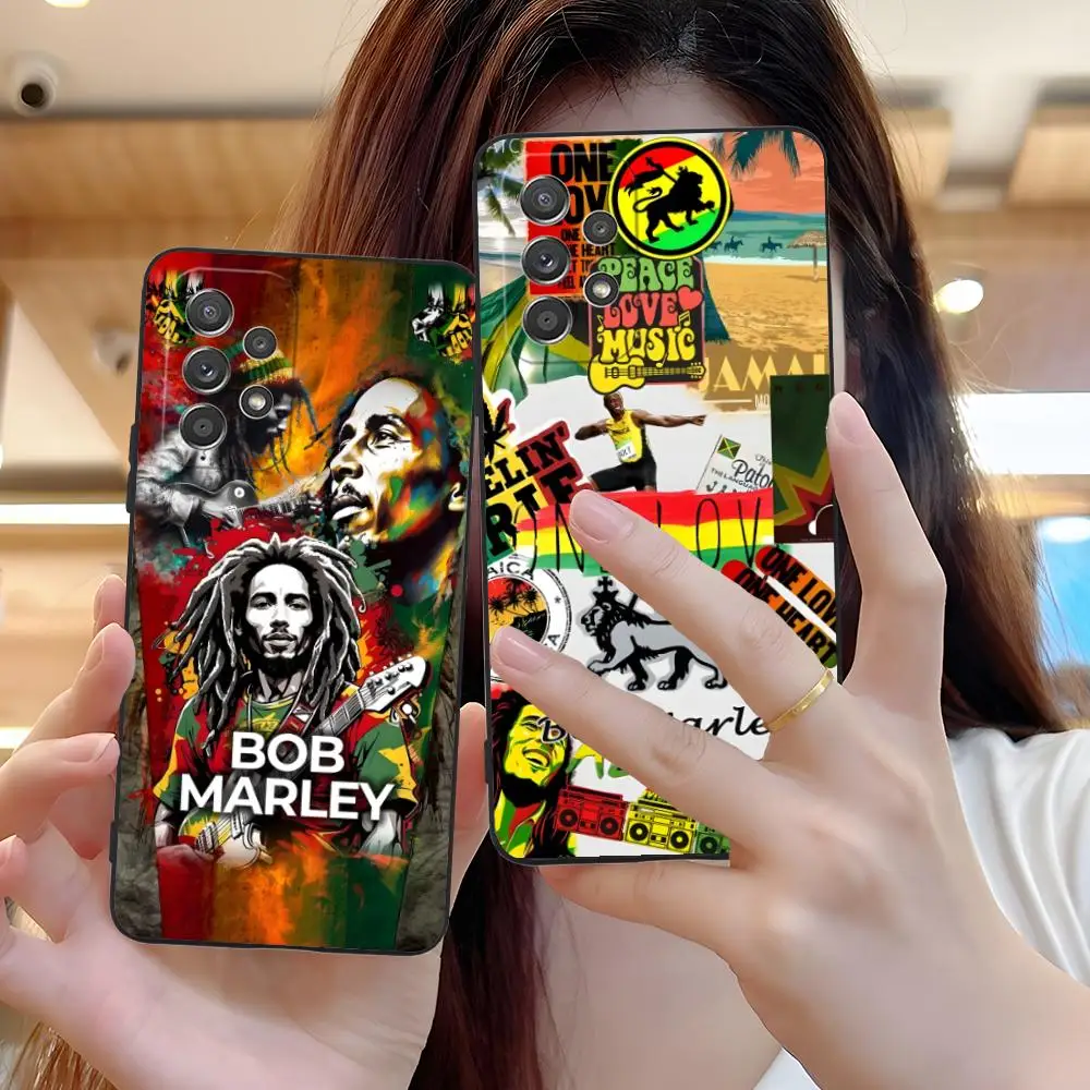 Чехол для телефона Samsung Galaxy M55 54 42 35 34 33 32 23 22 15 14 13 12 F55 5G с изображением Боба Марли в стиле регги мягкий из ТПУ ударопрочный