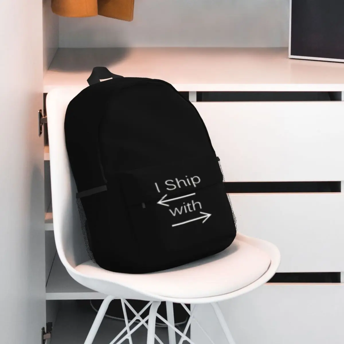 I Ship It (texto blanco) nueva mochila de moda con patrón, Bolsa Escolar con estampado, mochila ligera de 15 pulgadas