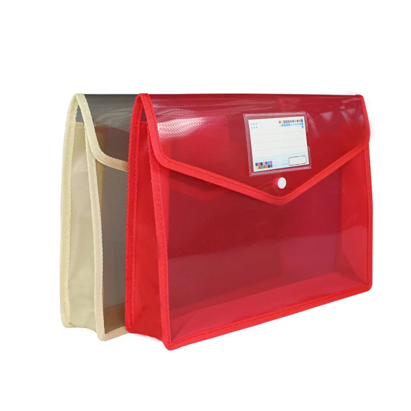 Экологичные пластиковые папки для файлов, расширяемая папка-конверт с застежкой на кнопке, прочная водонепроницаемая папка для офиса и дома