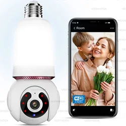 5G E27 Wifi Bulb Camera 2 in 1 Surveillance Camera Security Video Full Color Night Vision 10X Digital Zoom Video Human Tracking