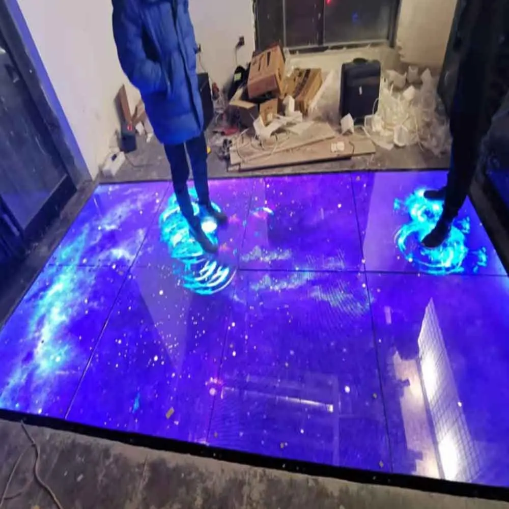 Human-Screen InteractionHD Indoor LED Full Color Interactive Floor Stand Screen 4K Resolution High Brightness Applicable Outdoor