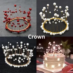 Artificial Pearl Crown Cake Topper Home Restaurant Baby Shower Birthday Party Decor Supplies Cake Topper Birthday Decoration