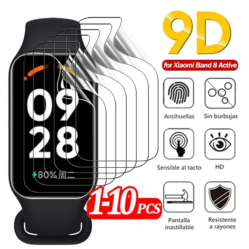 For Xiaomi Band 8 Active Soft Hydrogel Protective Film Full Coverage Screen Protector For Xiaomi Mi Band 8active Accessories