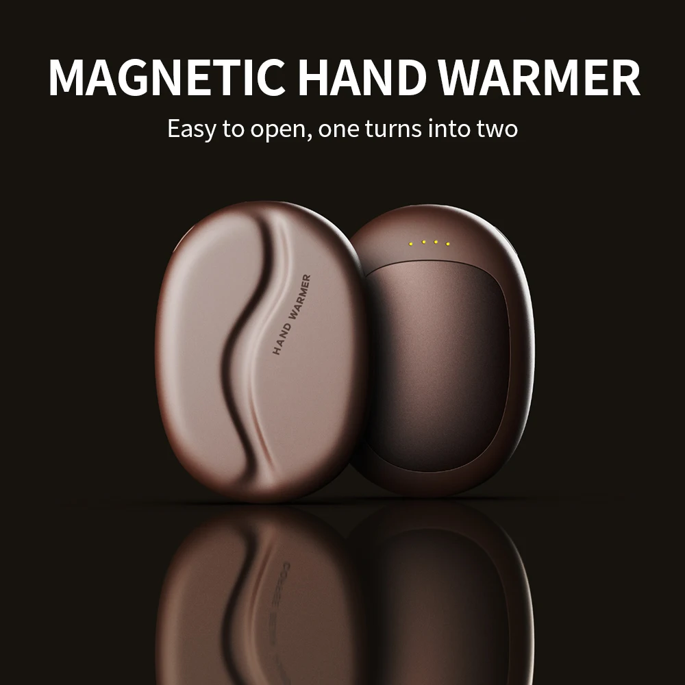 

2-in-1 5000mAh Rechargeable Portable Quick-Heat Hand Warmer with Magnetic Split Design Ideal for Winter Gifts