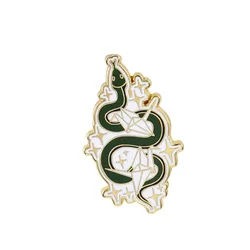 Dramione Lapel Pin Snake Paper Crane Badge Fantasy Novels TV Inspired Enamel Pin Creative Jewelry