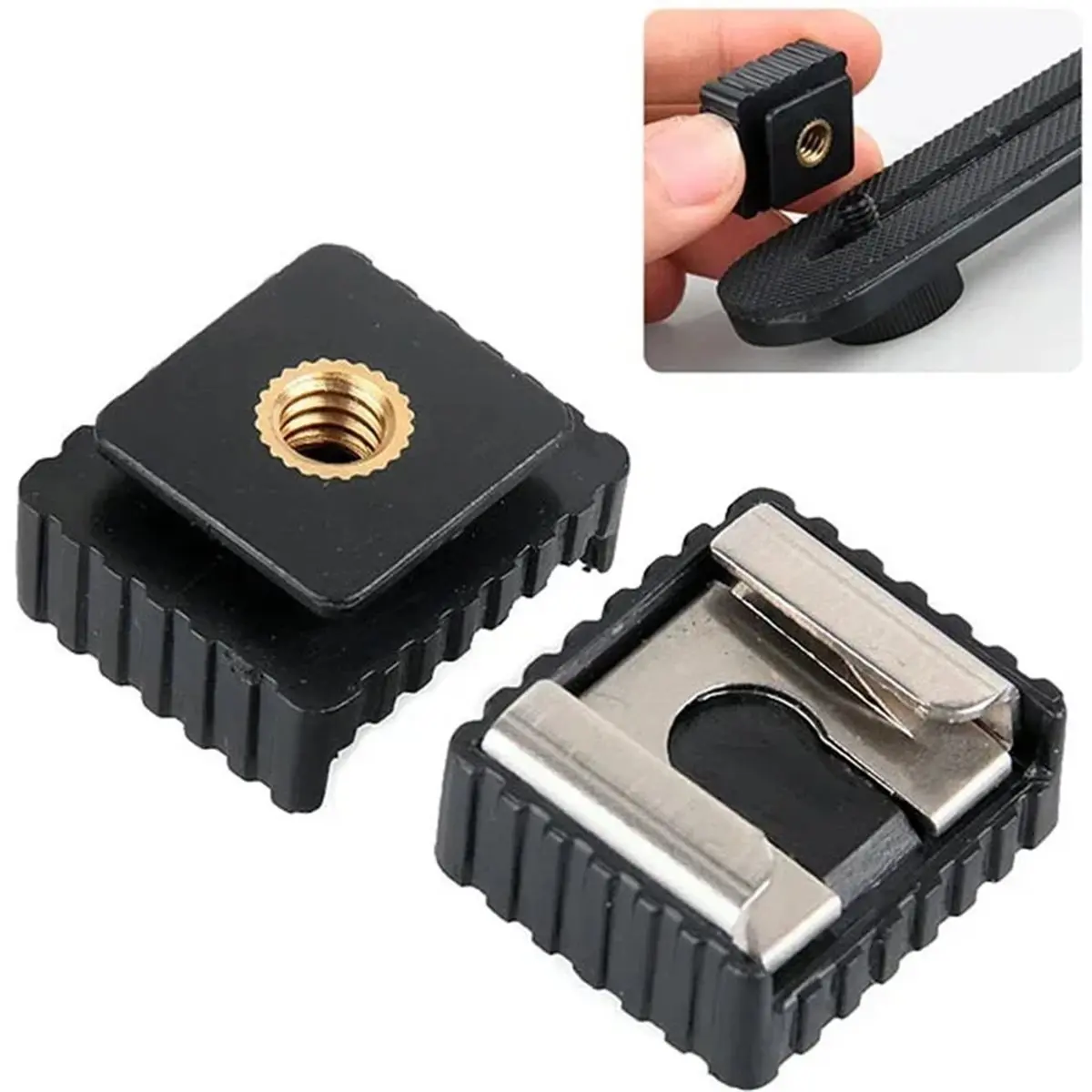 A64I Flash Hot Shoe Bracket Standard Hotshoe Mount Adapter to 1/4 for Studio Light Stand Tripod Speedight Accessory