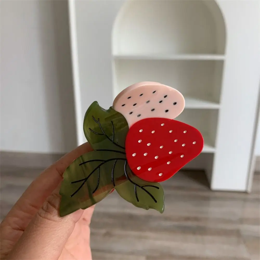 جميل الحلو الفراولة خلات مشبك شعر حساسة لطيف الفاكهة خلات مخلب كليب مقاطع الشعر ذيل حصان القرش كليب يوميا